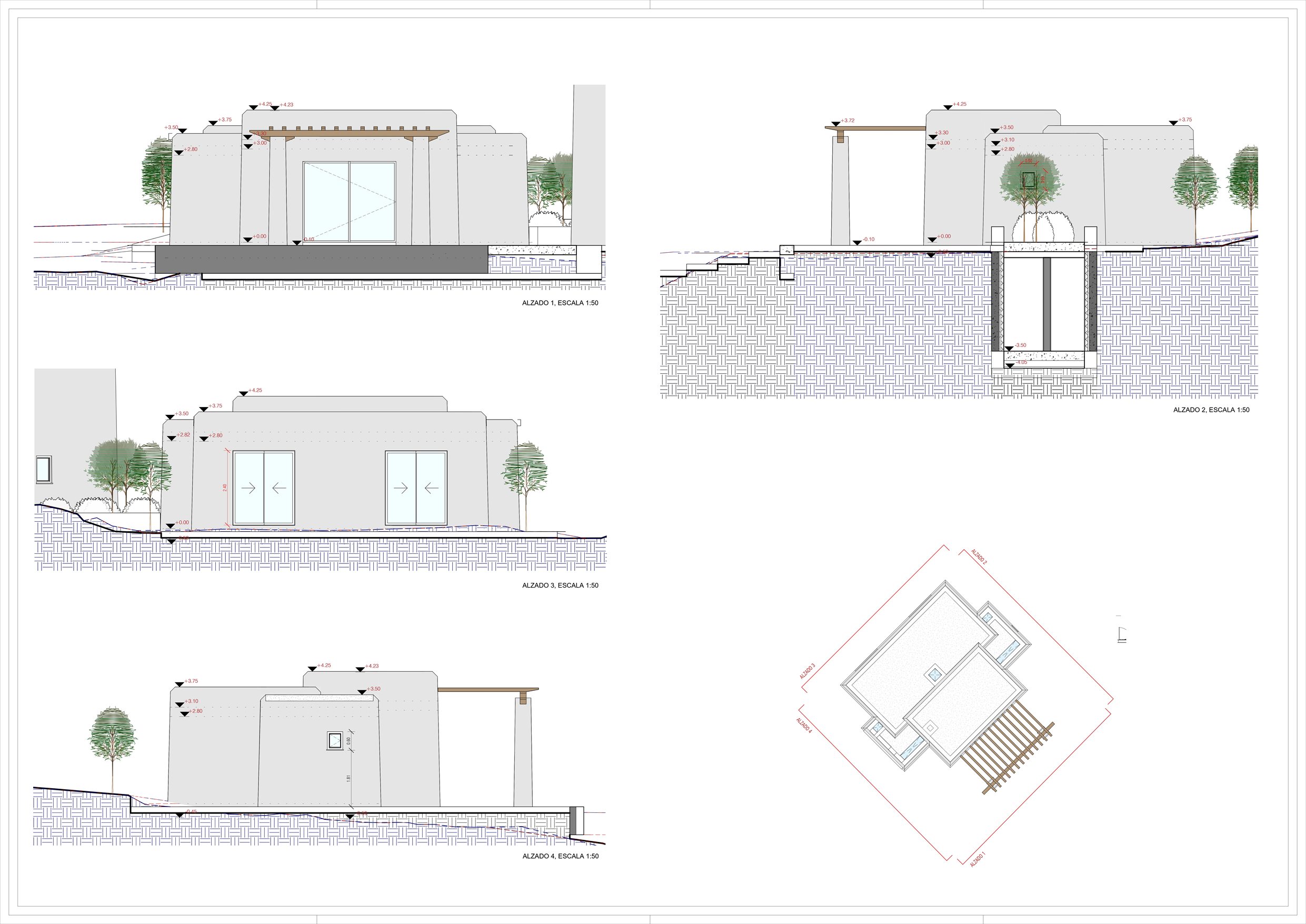 Alzados — vivienda